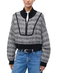 STAUD - Cropped Hampton Sweater - Lyst
