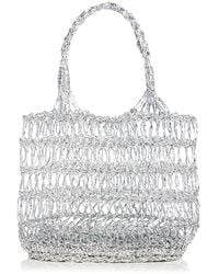 Aqua - Woven Metallic Tote - Lyst