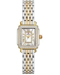 Michele - Deco Madison Mini Two Tone Watch, 23Mm X 24Mm - Lyst