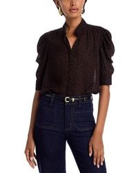 FRAME - The Gillian Silk Top - Lyst