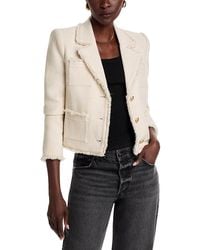 L'Agence - Sylvia Fringe Trim Tweed Jacket - Lyst