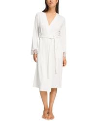 Hanro - Rosaria Cotton Lace Trim Robe - Lyst