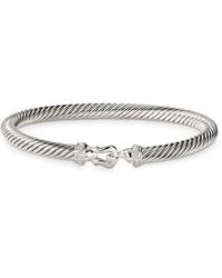 David Yurman - Sterling Cable Buckle Bracelet With Diamonds - Lyst