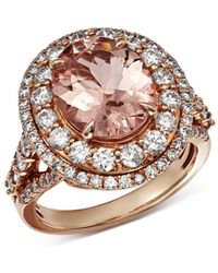 Bloomingdale's Morganite & Diamond Statement Ring In 14k Rose Gold - Metallic