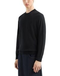 Emporio Armani - Virgin Wool Allover Jacquard Chevron Design Sweater - Lyst