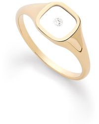 Ana Luisa - Solid Floating Lab-Grown Diamond Signet Ring - Lyst