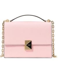 Kate Spade - Deco Pebbled Leather Small Chain Shoulder Bag - Lyst