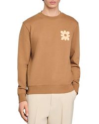 Sandro - Sweatshirt With Flower Patch - Lyst