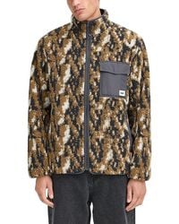 Solid - Camo Sherpa Zip Pocket Jacket - Lyst