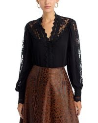 Kobi Halperin - Miguel Lace Inset Blouse - Lyst