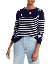 Aqua Cashmere Star-sleeve Cashmere Sweater in Black | Lyst