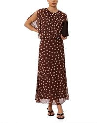 Whistles - Polka Dot Print Midi Dress - Lyst