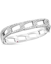 Roberto Coin - 18K Navarra Diamond Link Square Bangle Bracelet - Lyst