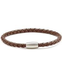 Link Up Braided Leather Cord Bracelet - Brown
