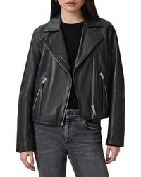 AllSaints - Dalby Leather Biker Jacket - Lyst
