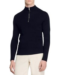 Sandro - Wool Half Zip Sweater - Lyst