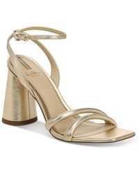 Sam Edelman Kia Leather Sculptural Woven Heel Ankle Strap Sandals | Dillard's