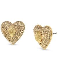 Kurt Geiger - Signature Eagle Pave Heart Stud Earrings - Lyst
