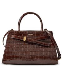 Veronica Beard - Dash Croc Embossed Leather Satchel - Lyst