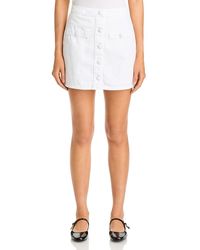 L'Agence - Kris Button Front Mini Skirt - Lyst