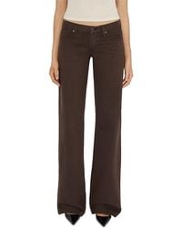 FRAME - The Cotton Low Rise Wide Leg Jeans - Lyst
