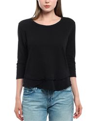 Wilt - 3/4 Sleeve Shrunken Crew Mock Layer Tee - Lyst