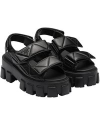 Prada - Monolith Nappa Leather Sandals - Lyst