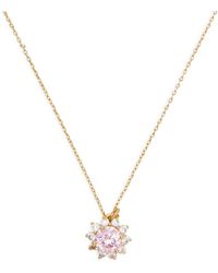 Kate Spade - Sunny Cubic Zirconia Halo Pendant Necklace In Gold Tone - Lyst