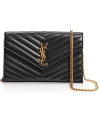 Saint Laurent - Cassandre Matelasse Chain Wallet - Lyst