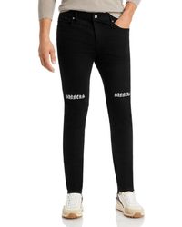RTA 3 Cross Embroidered Slim Fit Jeans In Black