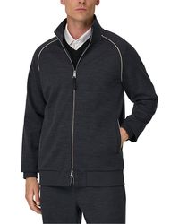 BOGGI - Wool Blend Diagonal Full-Zip Sweatshirt - Lyst