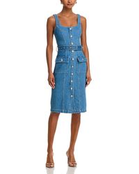 L'Agence - Midy Button Front Tank Dress - Lyst
