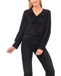 Cece - Ruffle Tie Neck Blouse - Lyst