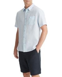 Vince - Short Sleeve Linen Shirt - Lyst