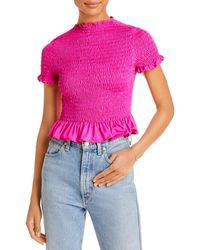 aqua smocked tiered sleeve top
