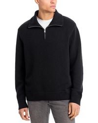 FRAME - Wool & Cotton Zip Up Sweater - Lyst