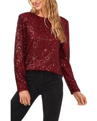 Cece - Sequin Long Sleeve Top - Lyst