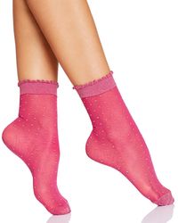 Fogal Keira Sheer Mesh Socks - Pink