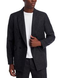 FRAME - Pinstripe Wool Blend Double Breasted Blazer - Lyst