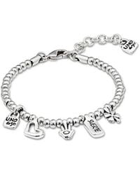 Uno De 50 - Sterling-Plated Beaded Bracelet With Charms - Lyst