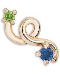 Bea Bongiasca - 9K Loop Tsavorite & Sapphire Single Mini Stud Earring - Lyst