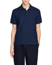 Sandro - Square Cross Jacquard Polo Shirt - Lyst