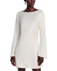French Connection - Ennis Satin Bell Sleeve Mini Dress - Lyst
