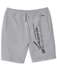 Lacoste Brushed Cotton Fleece Shorts in Black for Men | Lyst