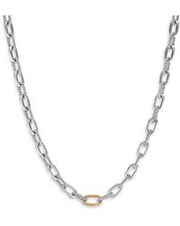 David Yurman - 18k Rose Gold & Sterling Silver Dy Madison® Link Chain Necklace - Lyst