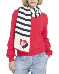 Elle Collection - Striped Scarf With Heart - Lyst