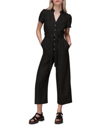 Whistles Zip Detail Linen Jumpsuit | Lyst