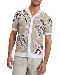 Ted Baker - Kyes Short Sleeve Knitted Leaf Regular Fit Button Down Shirt - Lyst