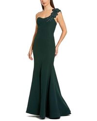Mac Duggal - Crepe One Shoulder Beaded Flower Mermaid Gown - Lyst