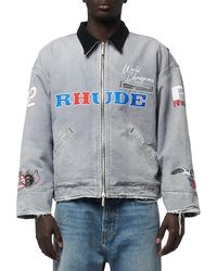 R H U D E © - Logo Graphic Zip Work Jacket - Lyst